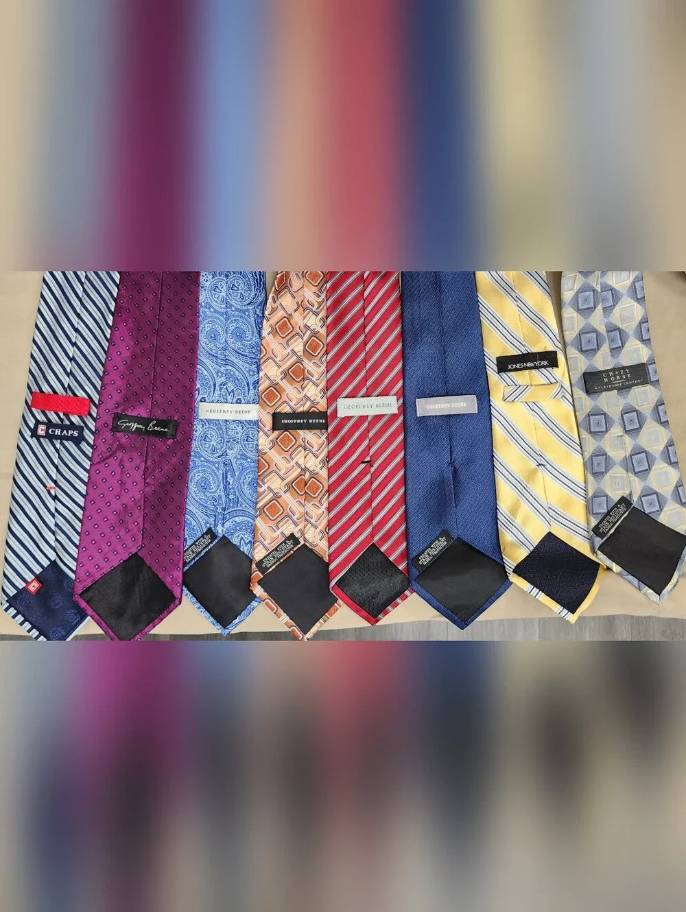 Men’s Silk Neckties Lot Excellent Condition Geoffrey Beene Chaps Jones New York